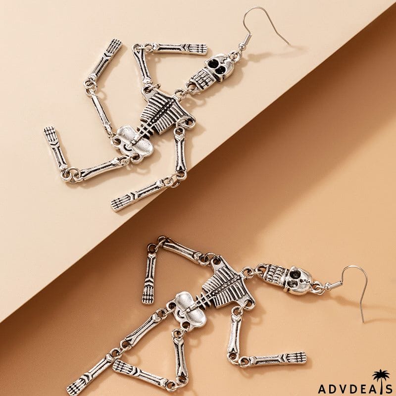 Neutral Halloween Scary Overstatement Skeleton Earrings