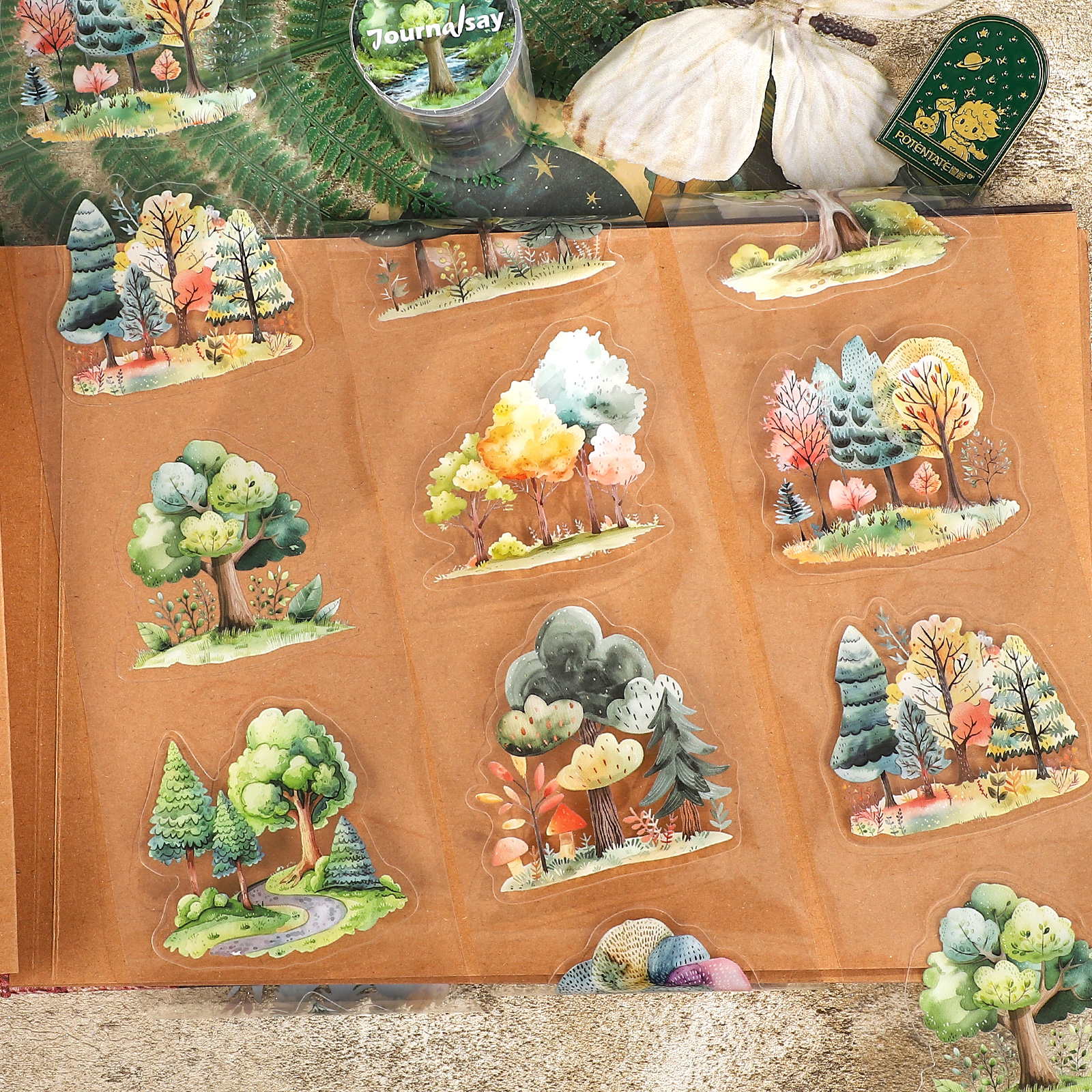 PET 테이프 - 80mm*200cm 빈티지 매직 포레스트 트리