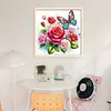 Rose Butterfly-Partial 11CT Stamped Cross Stitch Bead Embroidery 36*36cm/14.17*14.17in tapestrymarket