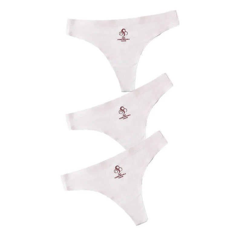 3pcs Women Thongs & G Strings Sexy Low-Rise Seamless Panties Ultra Thin Solid Thong Woman Invisible Plus Size Underwear Lingerie