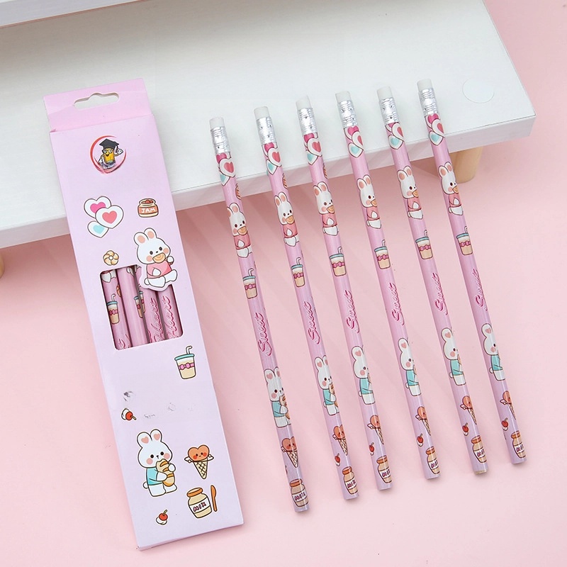 1 Set Animal Letter Learning Daily Wood Casual Minimalist Pencil