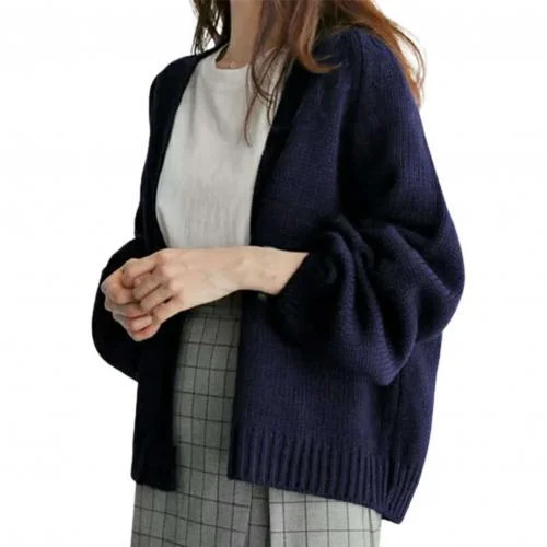 Women's Sweaters Cardigans Autumn Winter New Casual Solid V-Neck Open Stitch Loose Sweater Jacket Female Knit Coat