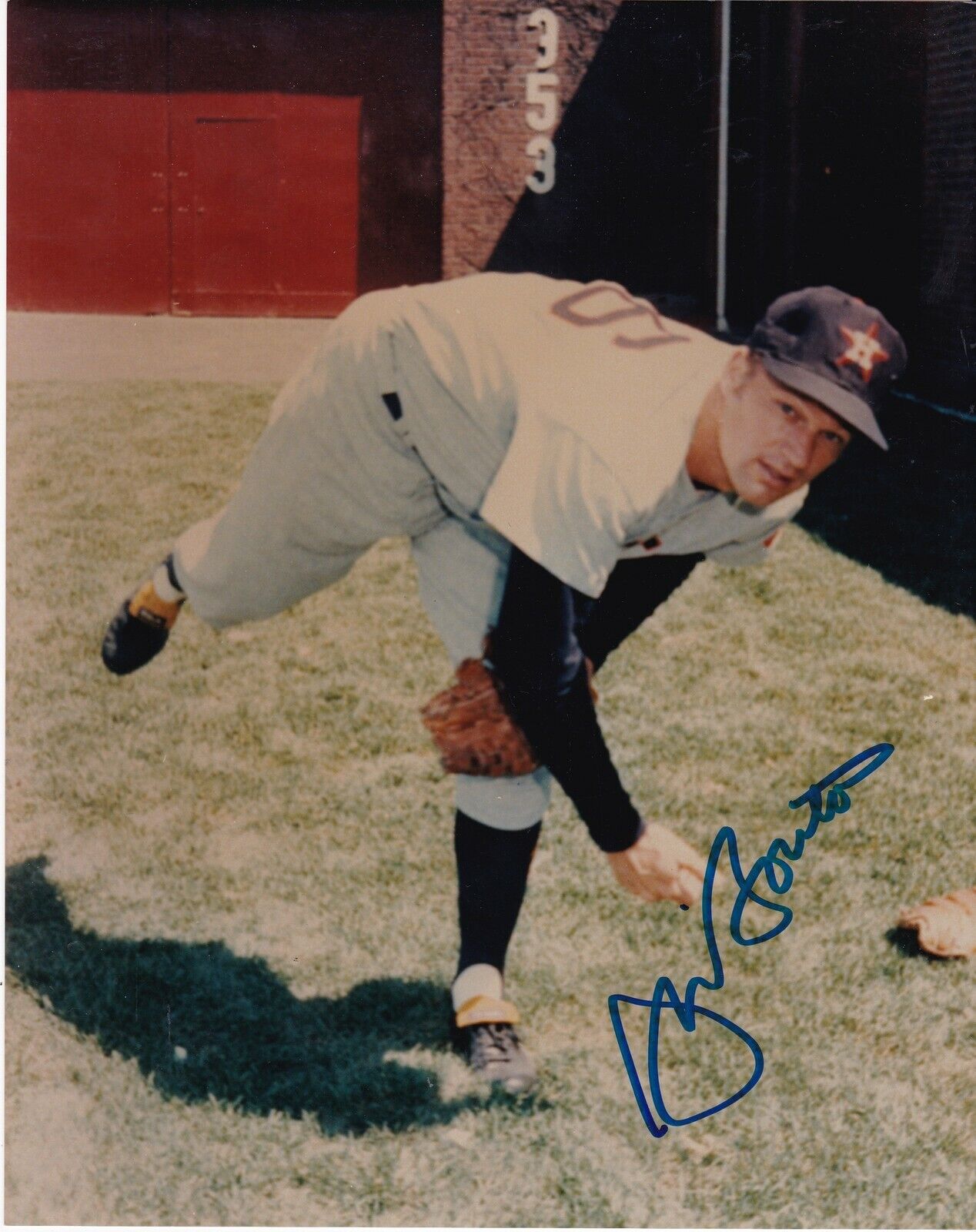 JIM BOUTON HOUSTON ASTROS ACTION SIGNED 8x10