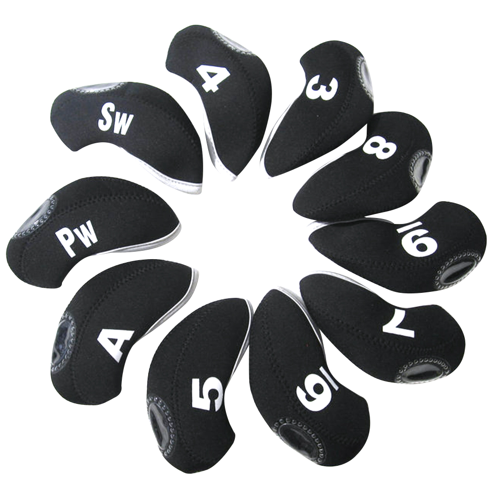 

10x Print Golf Iron Pole Hat Sleeve Golf Rod Head Protective Cover, Blue, 501 Original