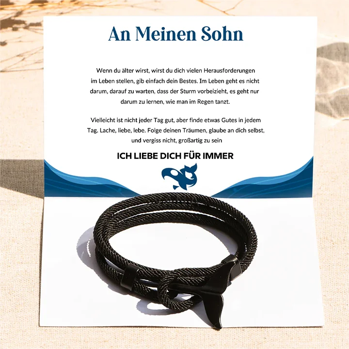 Handseil Delfin Armband-An meinen Sohn Glaube an dich selbst-Geschenk mit Nachrichtenkarte
