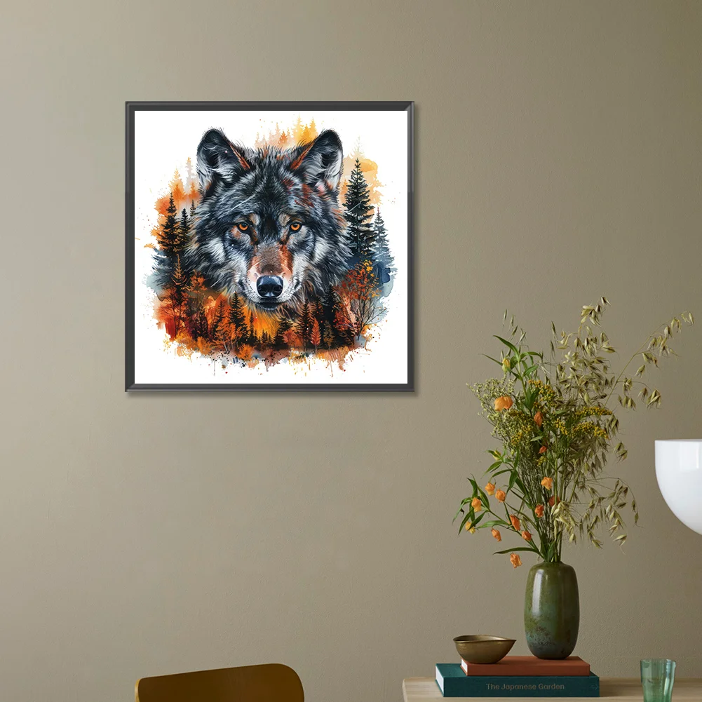 Partial AB Diamond Painting - Full Round Drill - Forest Wolf(Canvas|45*45cm)