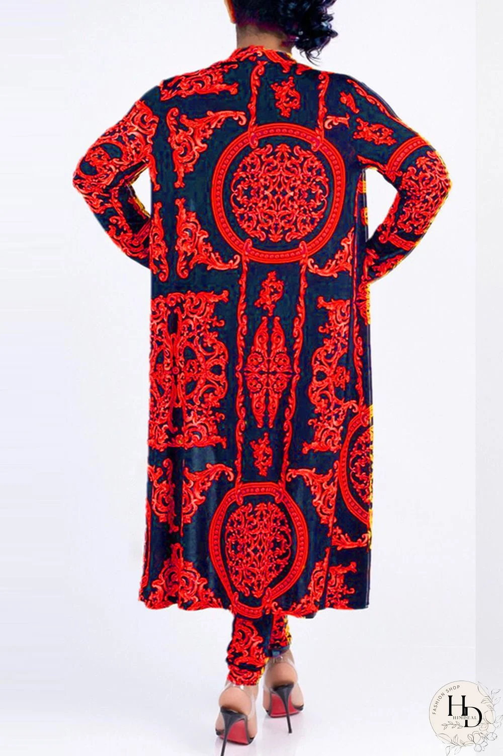 Blue Casual Printed Blending Two-piece Pants Set(Without T-shirt)