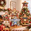 DIY Diamond Painting Christmas Tree Topper Star, Acrylic Holiday Tree Top Decoration with Spring Base, Removable Tabletop Christmas Decor