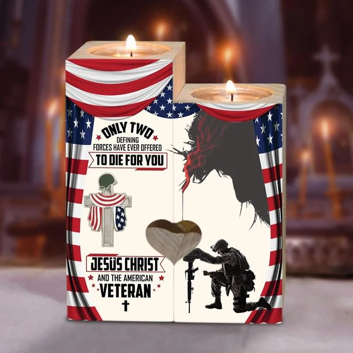 Jesus Christ and the American Veteran - Candle Holder