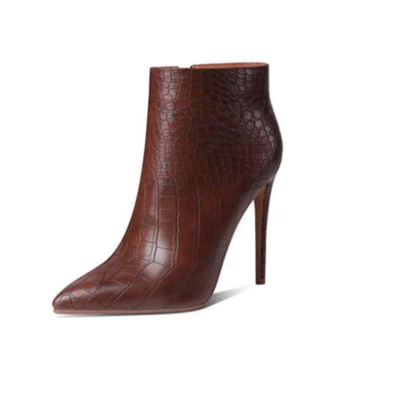 Sexy Stiletto Heel Platform Woman Boots Women Ankle Boots High Heels 12cm Party Wedding Winter Boots Plus Size Autumn Boots