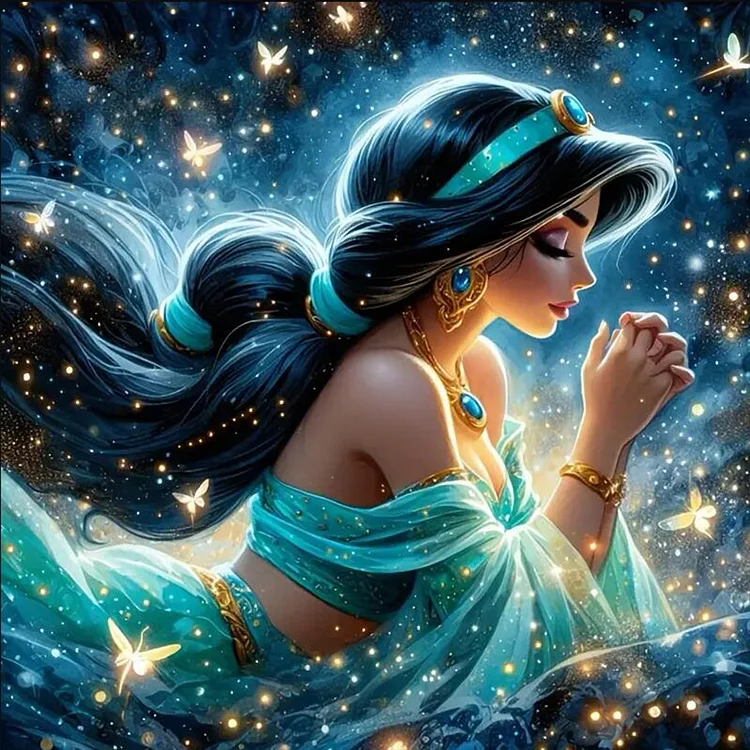 Princess Jasmine 40*40CM (Canvas) Full Round Drill Diamond Painting gbfke