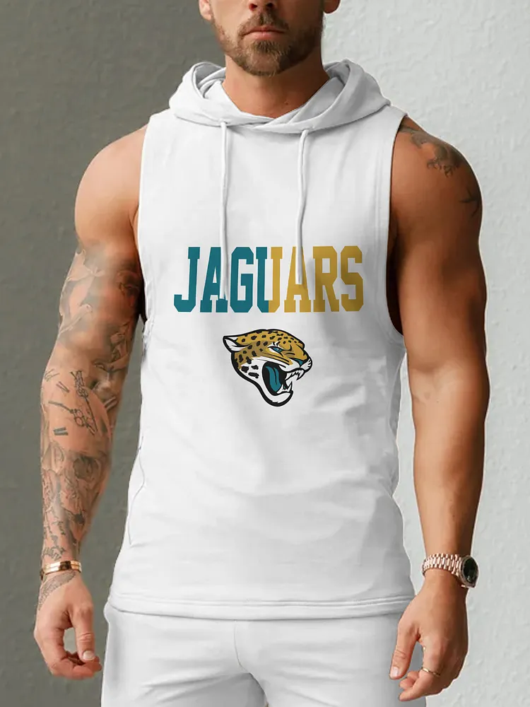 Jacksonville Jaguars Men's  Casual Comfy Sleeveless Hooded Tank Top