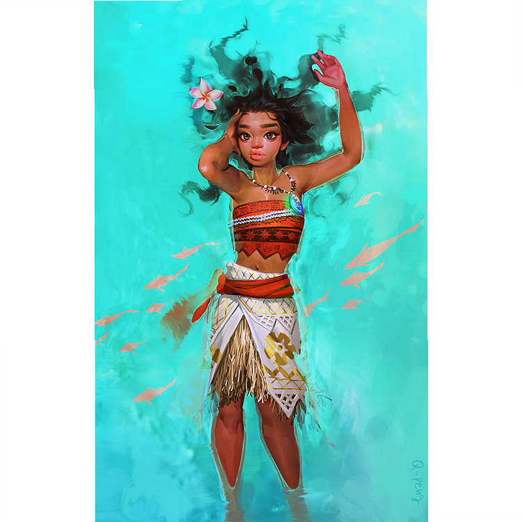 Disney Princess 30*50CM(Canvas) Full Round Drill Diamond Painting gbfke