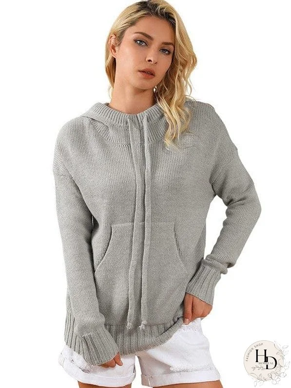 Winter Knit Hooded Cardigan