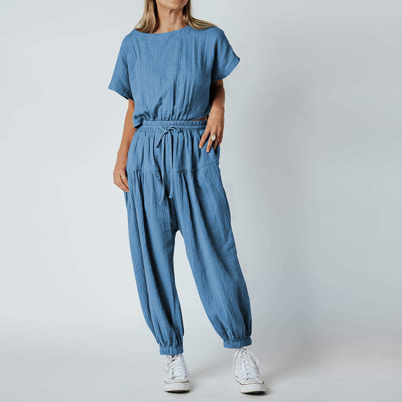 Pleated Loose Button Slit Jumpsuit-Neogeekshirts:luchamp