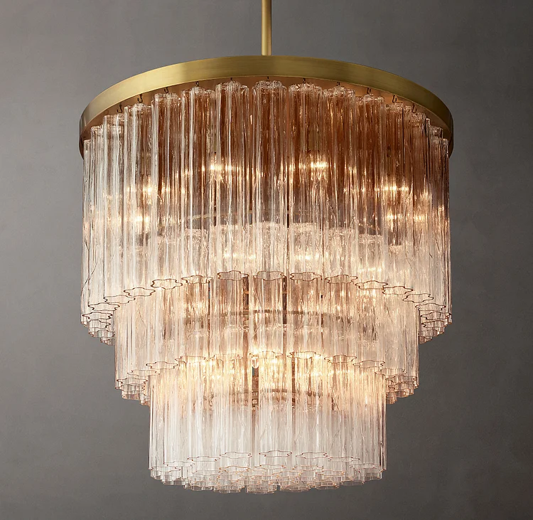 Cielola Three-tier Glass Round Chandelier 36" Vjlight