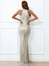 Evening Sleeveless Wrap Sequined Dress
