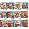 12Pcs Diamond Painting Squirrel Greeting Card Set with Envelope