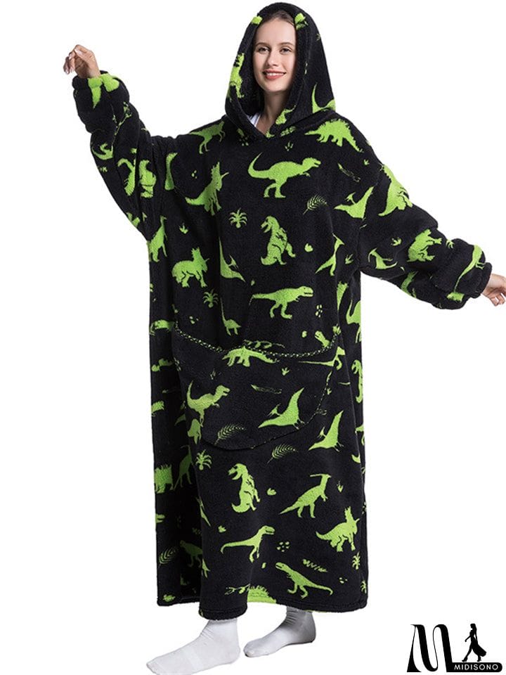 MidiSono - Adorable & Warm Hooded Wearable Blanket for Winter