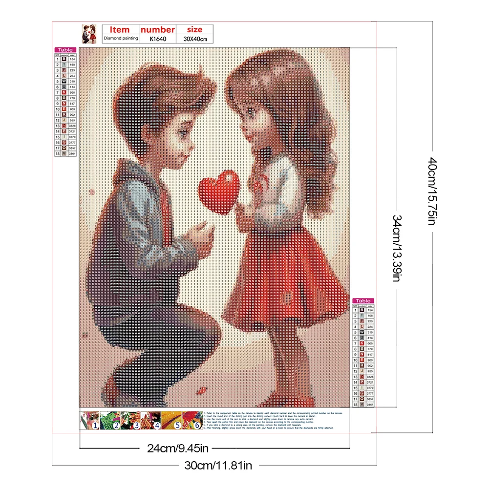 Diamond Painting - Full Round Drill - Kid Sweet Couple(Canvas|30*40cm)