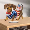 Independence Day Acrylic Diamond Painting Tabletop Ornaments Kit (Dachshund)