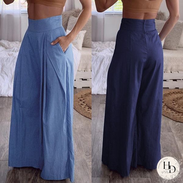 Vintage Pockets Plain Plus Size Casual Pants