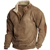 Men's Vintage Fleece Zipper Stand Collar Sweatshirt by Inlyline