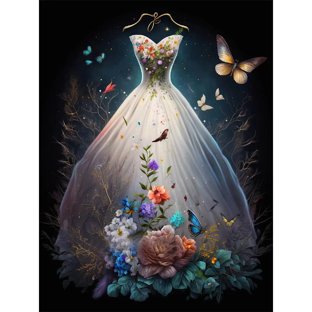 Full Round Diamond Painting - Wedding Dress(30*40cm)