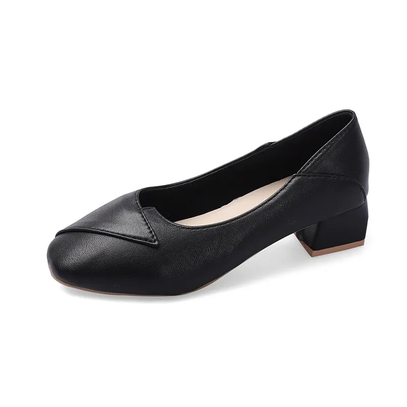 Breakj Breakj Single Shoes Female Coarse Heel Professional Temperament Flight Attendants Comfortable Long Standing Not Tired Black Work Shoes