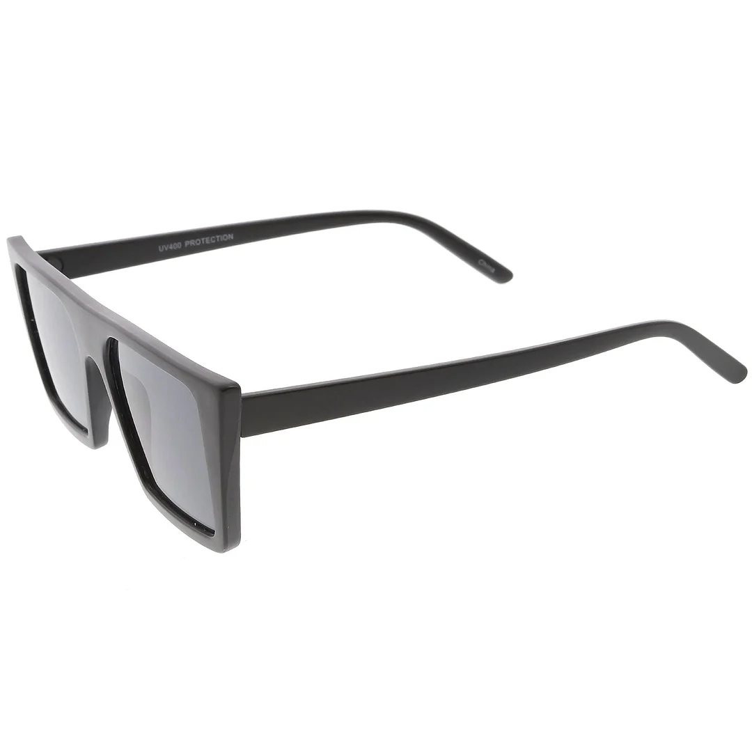 Retro Flat Top Square glasses Neutral Colored Flat Lens 52mm