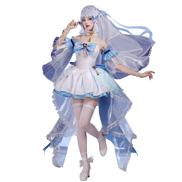 DokiDoki-SR Game Genshin Impact Cosplay Kamisato Ayaka Costume Confession Melody Doujin Wedding Dress