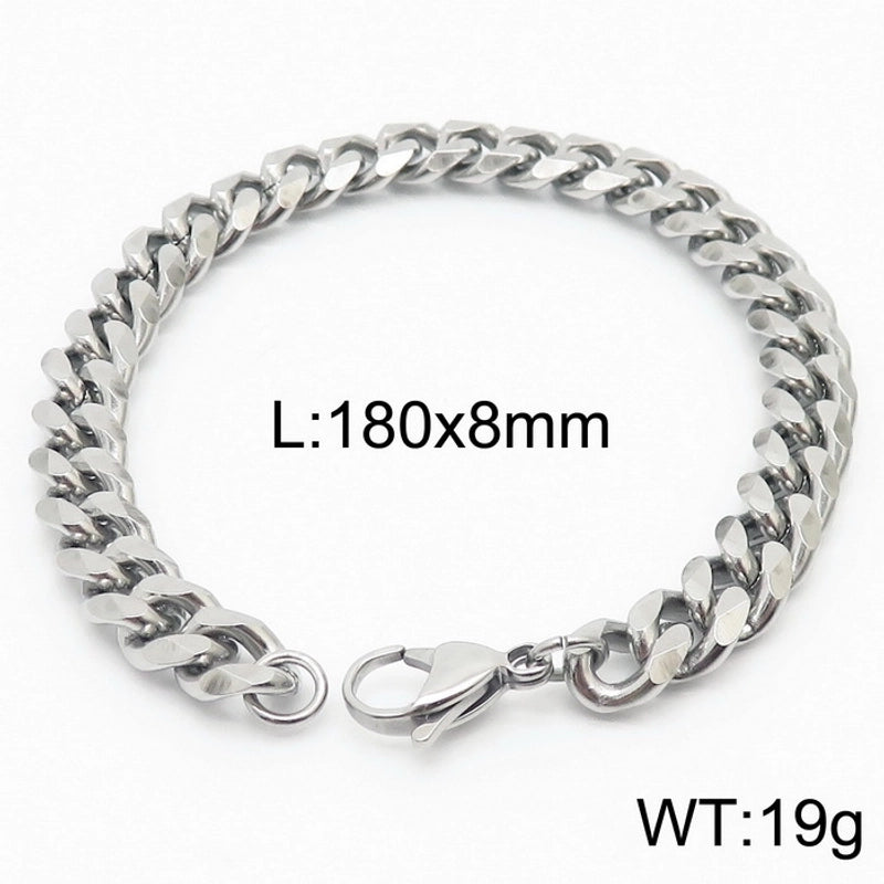 Minimalist Solid Color Titanium Steel Chain Unisex Bracelets