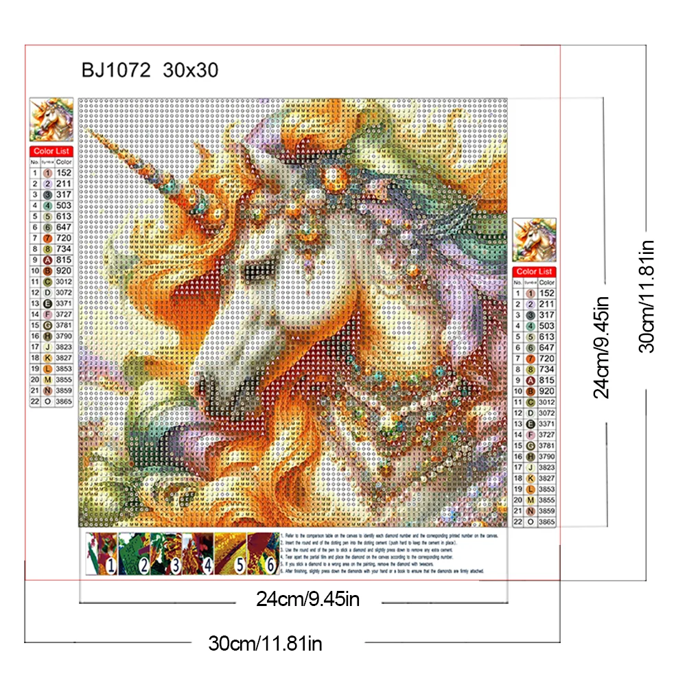 Diamond Painting - Full Round Drill - Unicorn(Canvas|30*30cm)