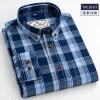 2023 100% Pure Cotton Plaid Casual Long-sleeved Shirt