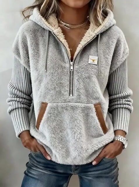 Women'S Casual Color-Blocked Pullover Sweatshirt 