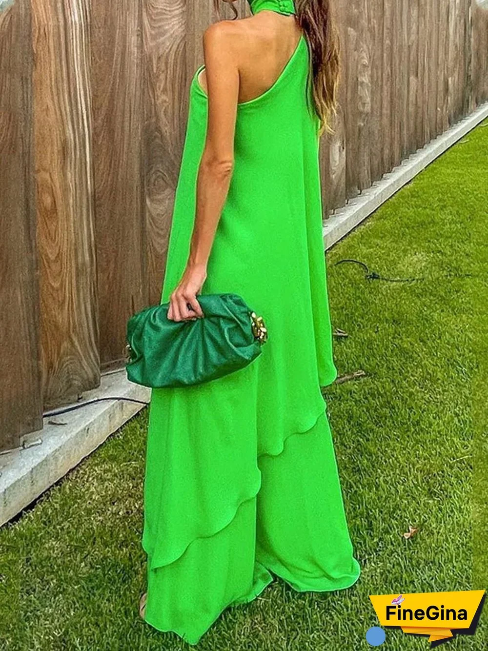 Women'S Jumpsuits Loose Halterneck Off-Shoulder Wide-Leg Jumpsuit