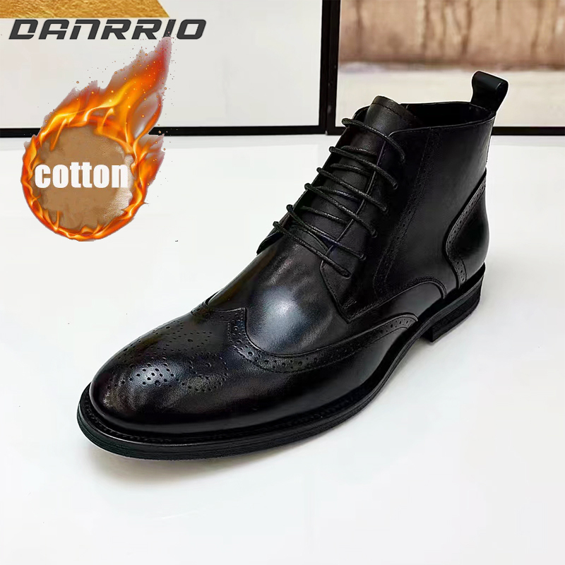 DANRRIO British Style Business High Top Leather Boots|Side Zipper Style DANRRIO.COM DANRRIO