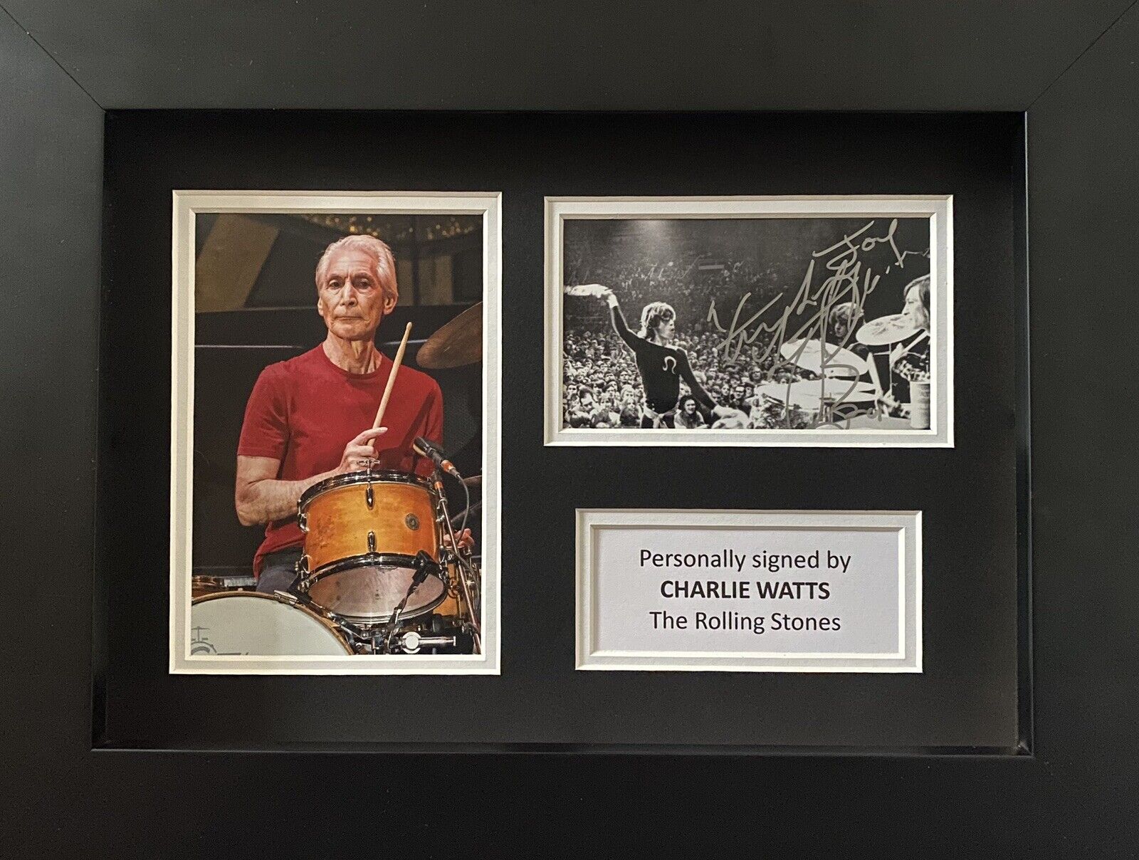 Charlie Watts Genuine Signed Rolling Stones Photo Poster painting In A4 Frame Display 2