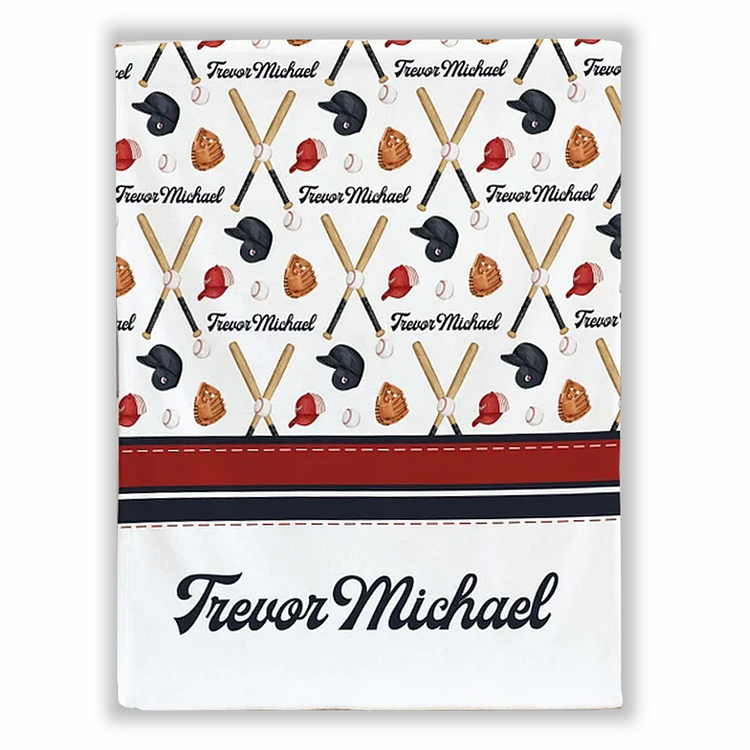 BlanketCute-Personalized Lovely Kid Baseball Blanket with Your Kid's Name | 05