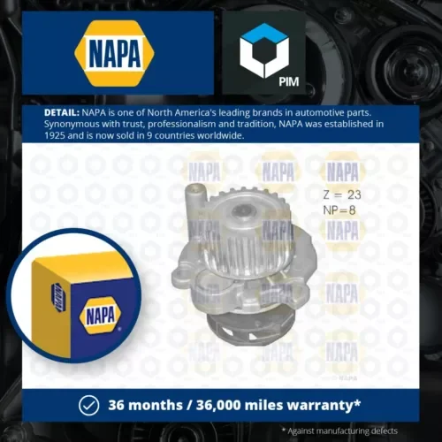Water Pump fits VW GOLF Mk4, Mk4 GTI 1.8 2.0 97 to 06 Coolant NAPA 068121011E Parts