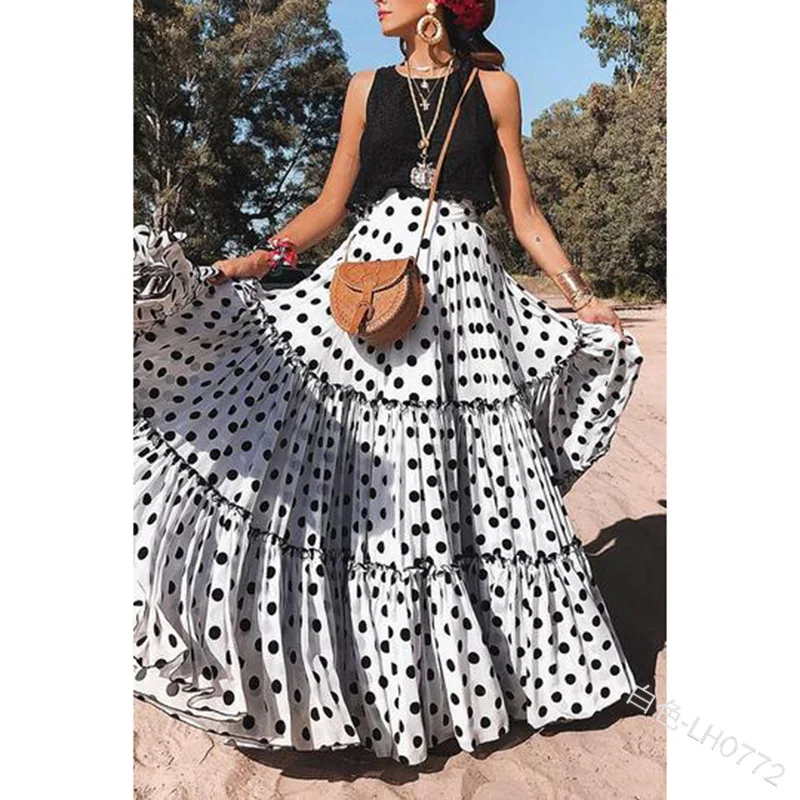 Uveng Uveng 2025 Summer New Women's Wear Wave Half Dress Fashion Sexy Casual Dress