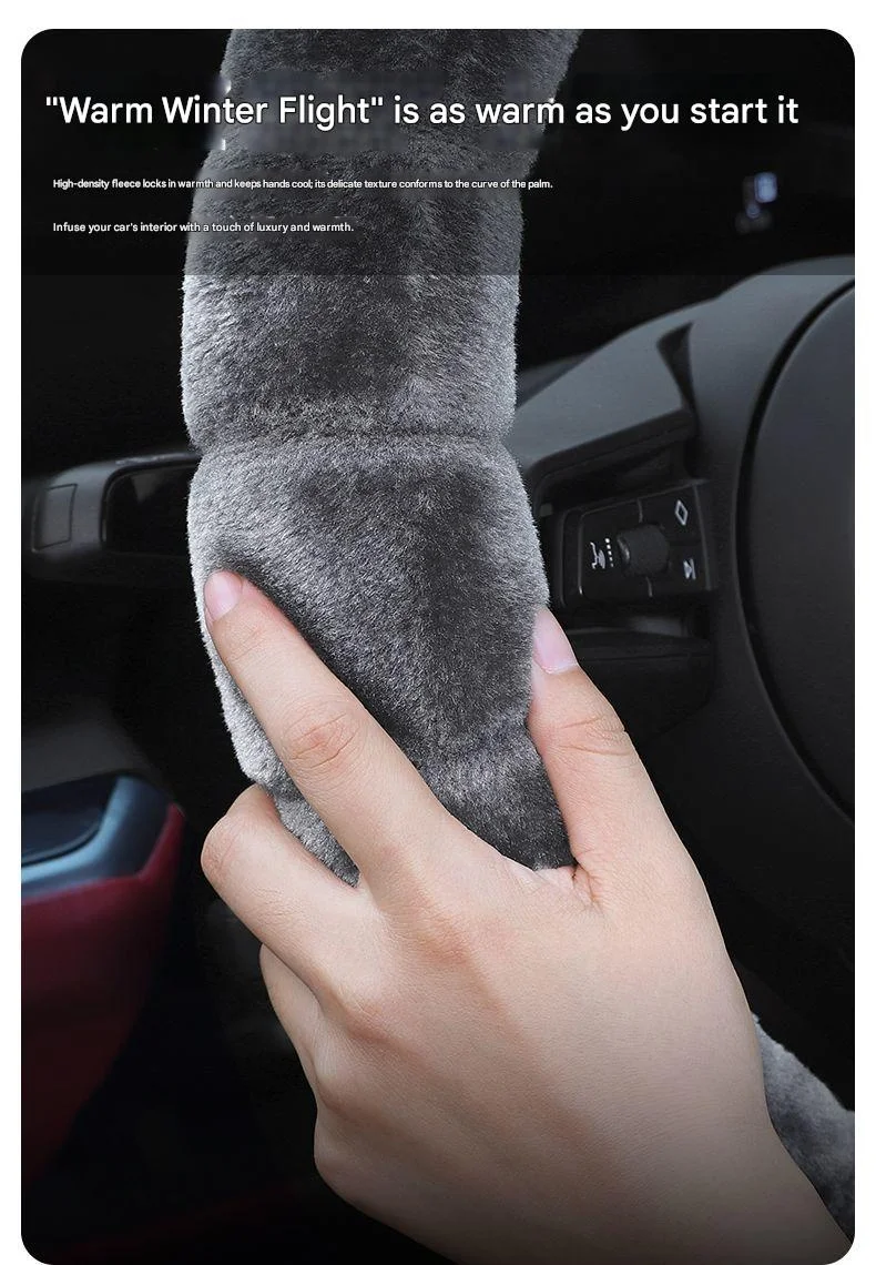 Winter Car Warm Plush Steering Wheel Cover