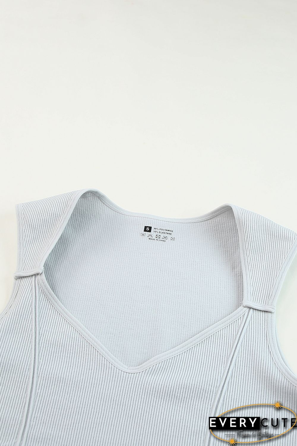 Gray Joint Straps Sleeveless Ribbed Gym Top