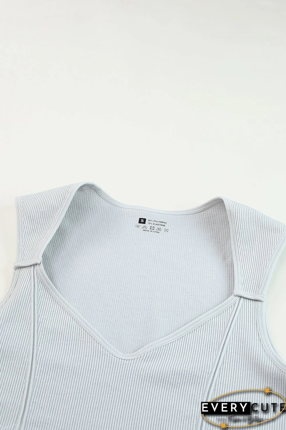 Gray Joint Straps Sleeveless Ribbed Gym Top