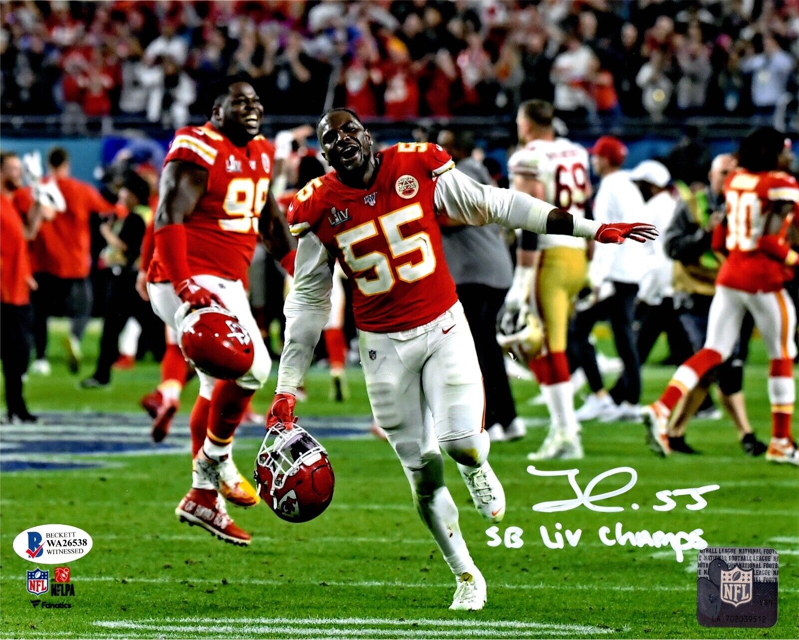 Frank Clark autographed signed inscribed 8x10 Photo Poster painting Kansas City Chiefs Beckett