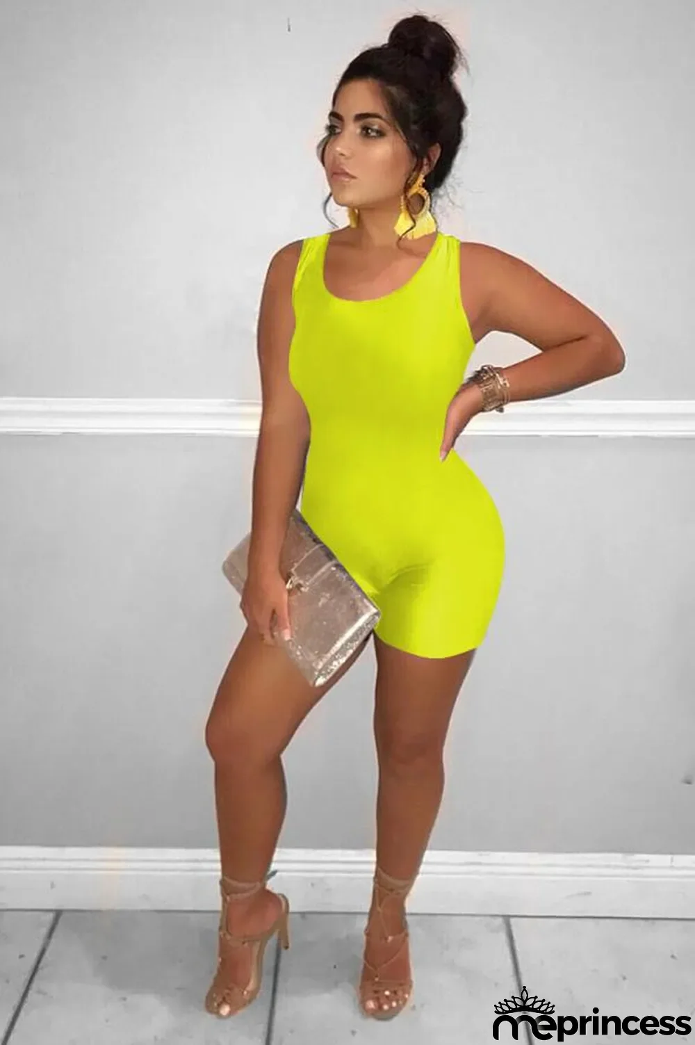 Black Sexy Fashion zipper Solid Backless Polyester Sleeveless Slip