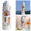 800ml Capybara Cute Water Cup with Straw & Handle Travel Water Bottle for Sports