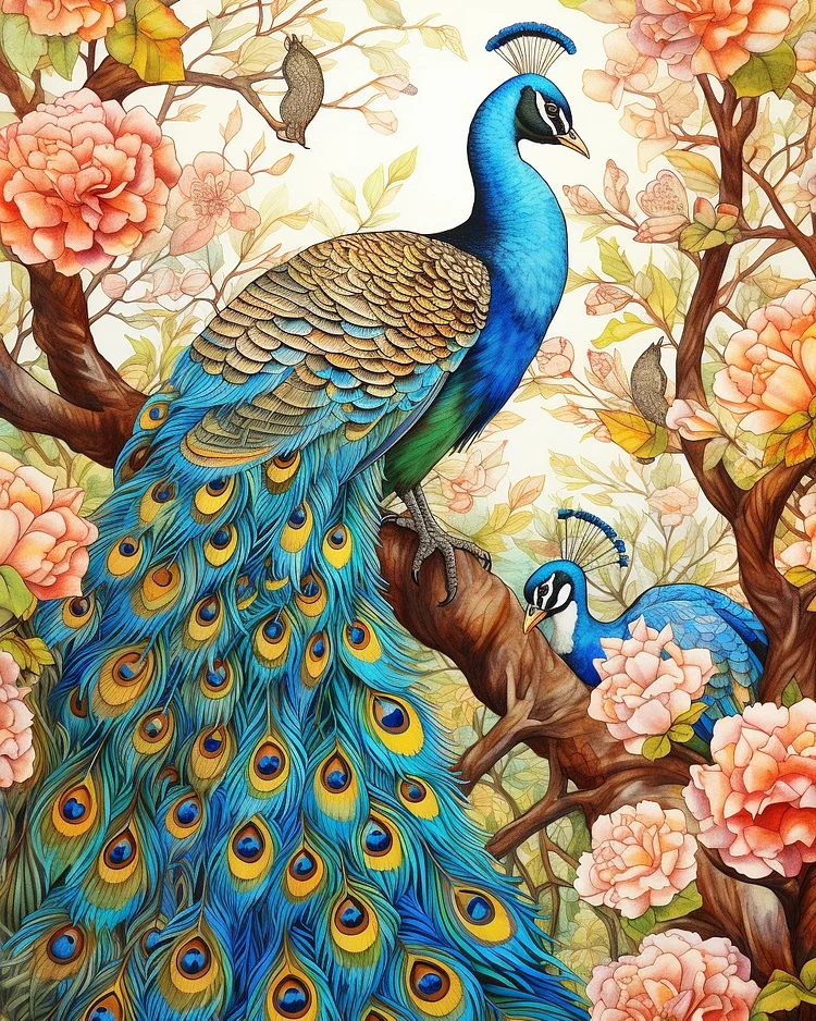 Peacock 40*50CM(Canvas) Diamond Painting gbfke