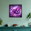 Fleur de papillon violet-plein diamant rond peinture-30 * 30cm