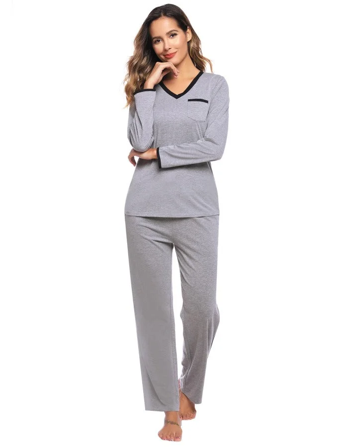 Women'S Suit Cotton Long Sleeve 2 Piece Pajamas Soft Casual Wear Pajamas